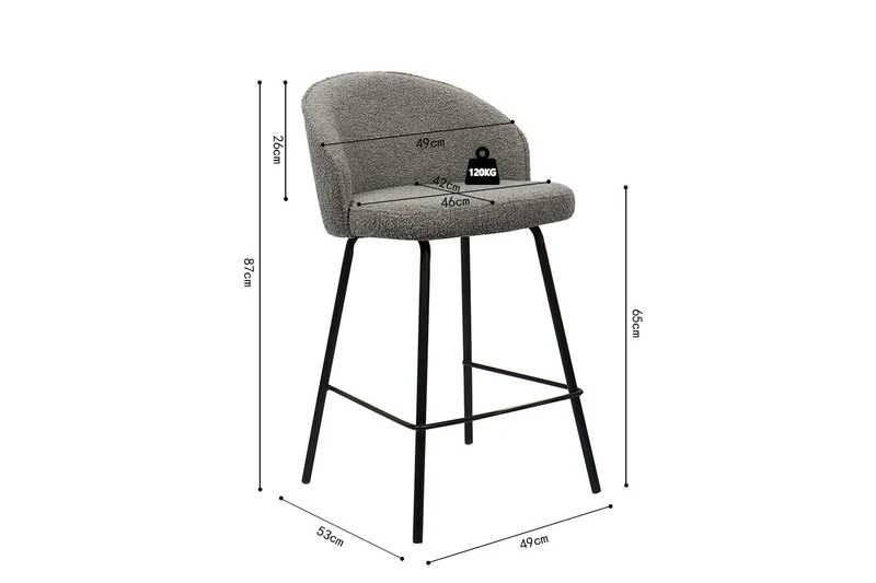 Chaises de Bar JUNYA - 52 x 51 cm