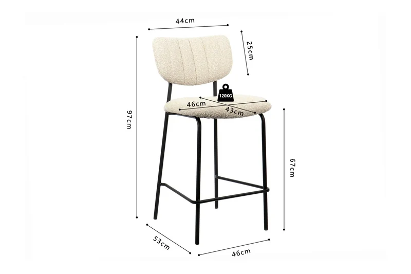 Chaises de Bar ANITA - 46 x 53 cm
