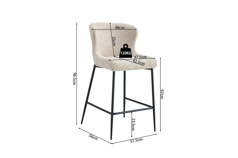 Chaises de Bar LISE - 51,5 x 56 cm