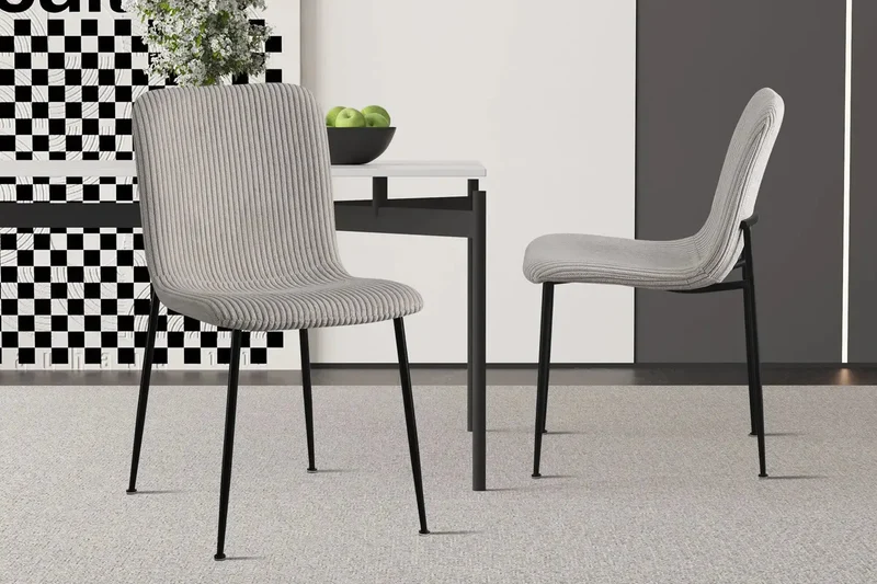 Chaises de Salle à Manger ALICYA en Tissu - 42 x 57 cm