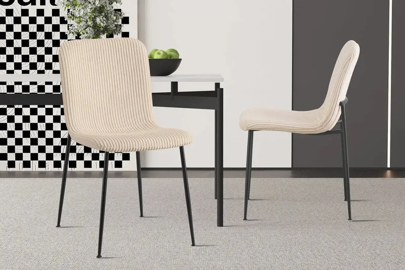Chaises de Salle à Manger ALICYA en Tissu - 42 x 57 cm
