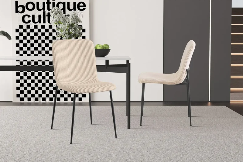 Chaises de Salle à Manger ALICYA en Tissu - 42 x 57 cm