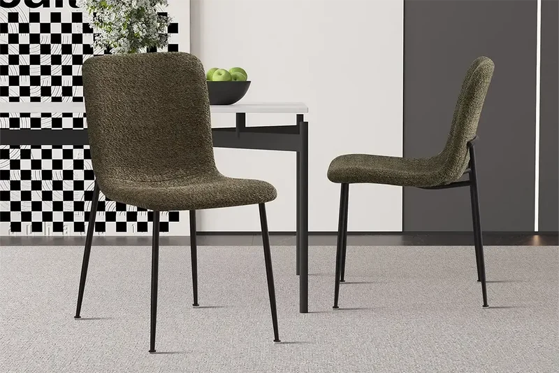 Chaises de Salle à Manger ALICYA en Tissu - 42 x 57 cm
