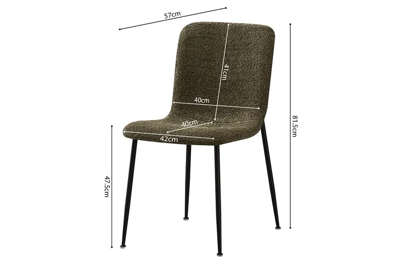 Chaises de Salle à Manger ALICYA en Tissu - 42 x 57 cm