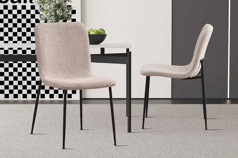 Chaises de Salle à Manger ALICYA en Tissu - 42 x 57 cm