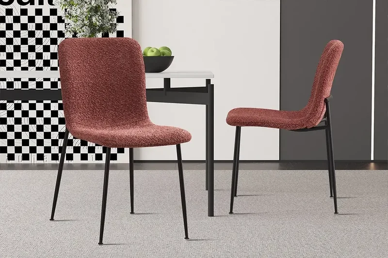Chaises de Salle à Manger ALICYA en Tissu - 42 x 57 cm