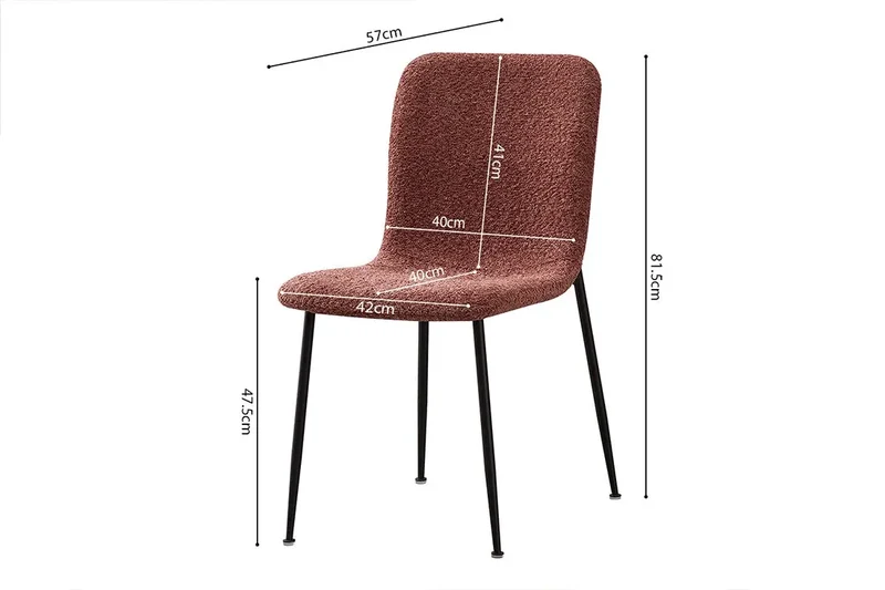 Chaises de Salle à Manger ALICYA en Tissu - 42 x 57 cm