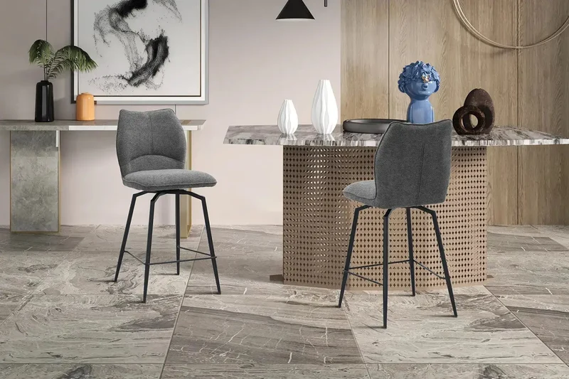 Chaises de Bar LYARA en Tissu - 48 x 56 cm