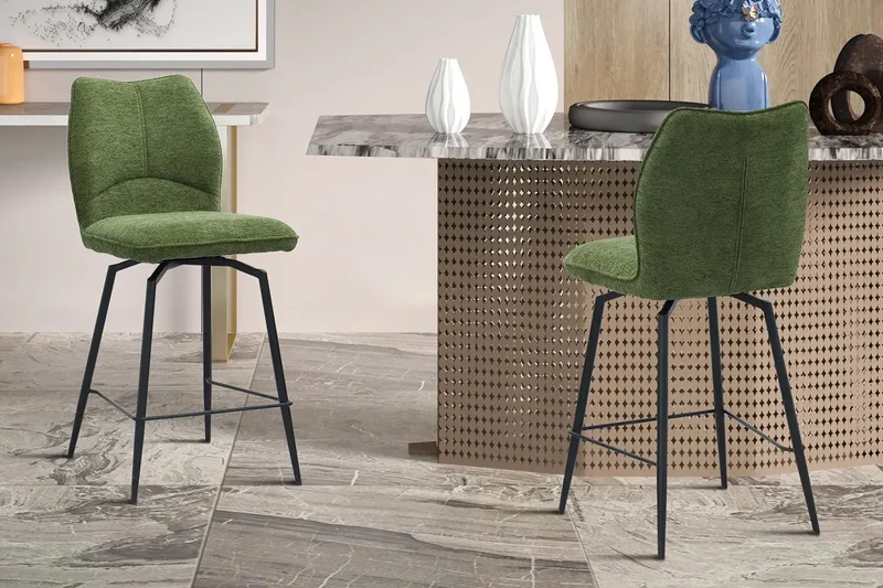 Chaises de Bar LYARA en Tissu - 48 x 56 cm
