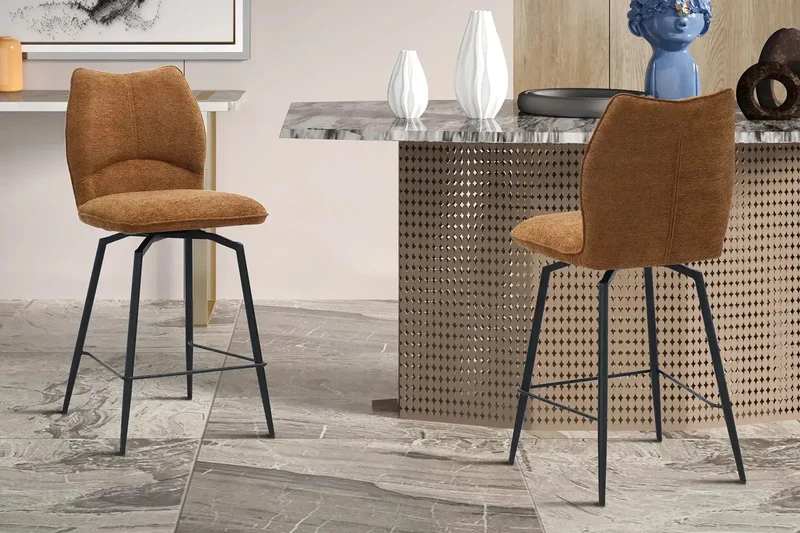 Chaises de Bar LYARA en Tissu - 48 x 56 cm
