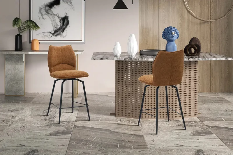 Chaises de Bar LYARA en Tissu - 48 x 56 cm