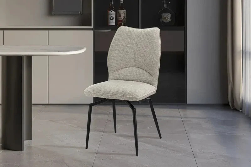 Chaises de Salle à Manger Pivotante LYARA en Tissu - 45,5 x 60 cm