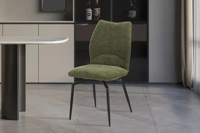 Chaises de Salle à Manger Pivotante LYARA en Tissu - 45,5 x 60 cm