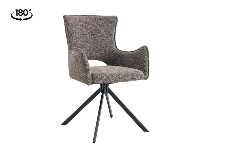 Chaises Pivotantes de Salle à Manger avec Accoudoirs BILY en Tissu - 57,5 x 60 cm