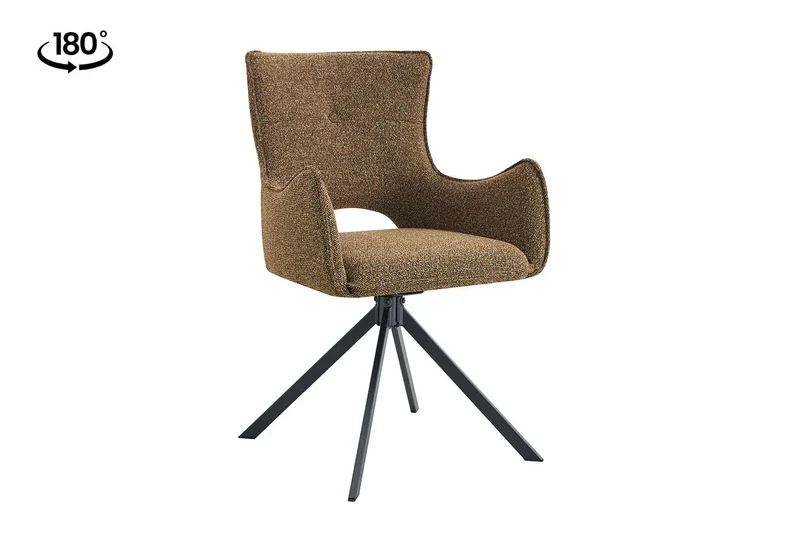 Chaises Pivotantes de Salle à Manger avec Accoudoirs BILY en Tissu - 57,5 x 60 cm