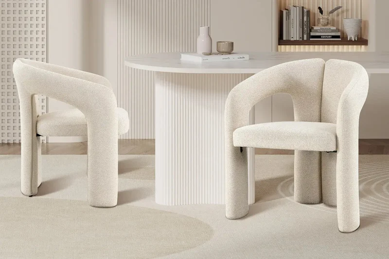 Chaises de Salle à Manger avec Accoudoirs BEJAYA en Tissu - 63 x 62 cm