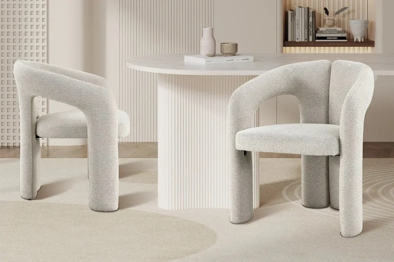 Chaises de Salle à Manger avec Accoudoirs BEJAYA en Tissu - 63 x 62 cm