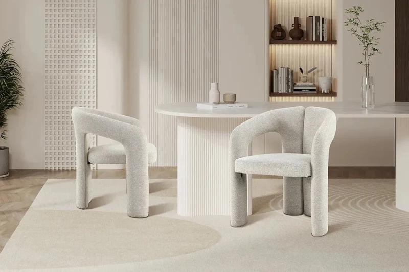 Chaises de Salle à Manger avec Accoudoirs BEJAYA en Tissu - 63 x 62 cm