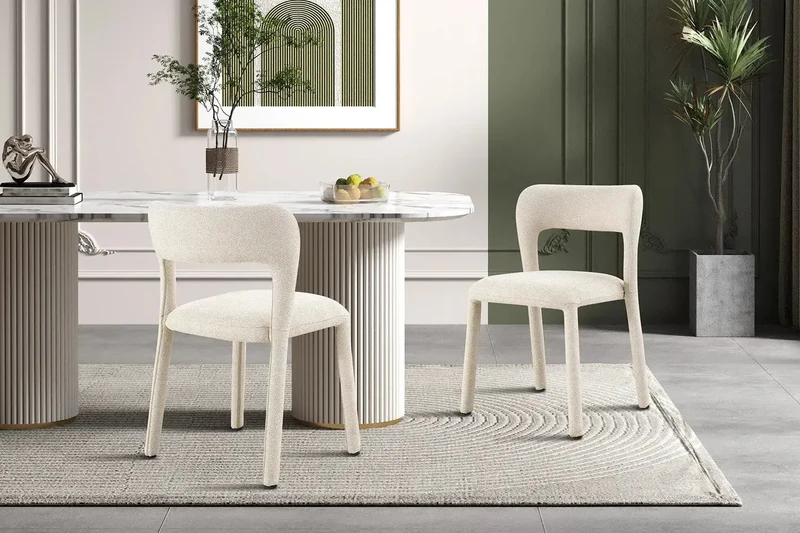 Chaises de Salle à Manger ELVYA en Tissu - 51,5 x 57 cm