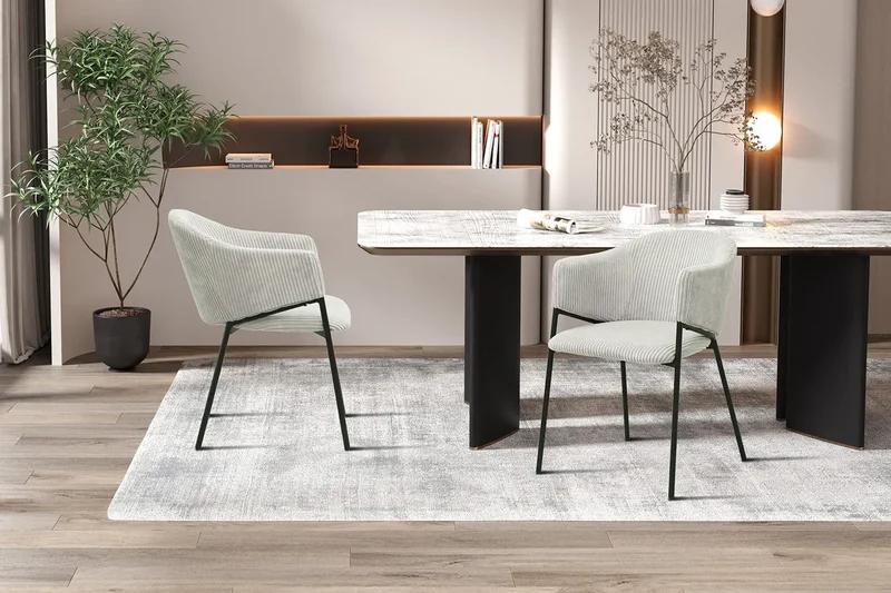 Chaise de salle à manger HINAYA en Tissu - 54 x 62 cm