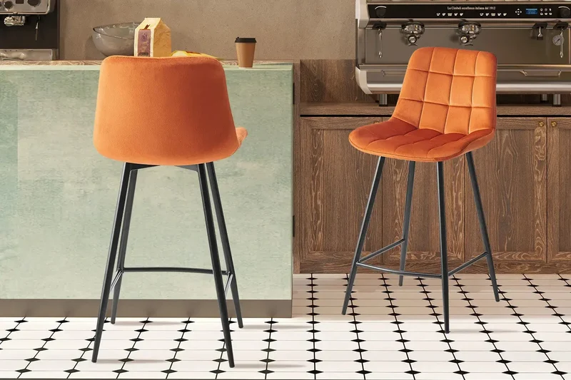 Chaises de Bar JULIA Velours - 46 x 36 cm