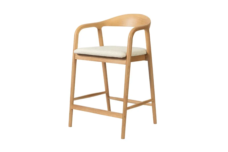 Chaise de Bar CLARA en Bois de Frêne - 55.5 x 57.5 cm