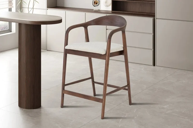 Chaise de Bar CLARA en Bois de Frêne - 55.5 x 57.5 cm