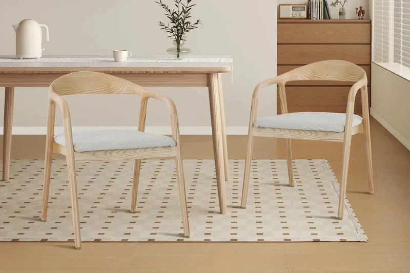 Chaise avec Accoudoirs CLARA en Bois de Frêne - 57 x 66.5 cm