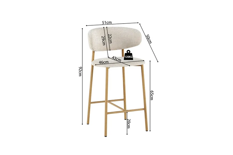 Chaise de Bar COYA - 51 x 50 cm