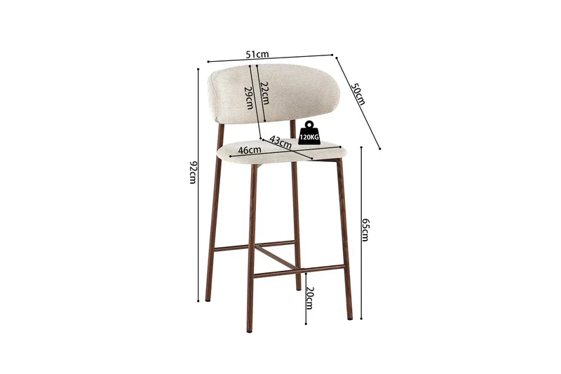 Chaise de Bar COYA - 51 x 50 cm