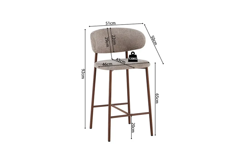 Chaise de Bar COYA - 51 x 50 cm