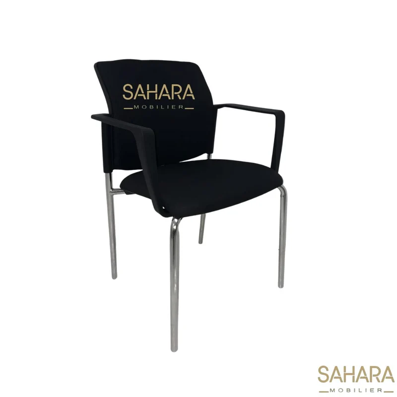 Chaise ISO Noir avec accoudoirs Réf B2639