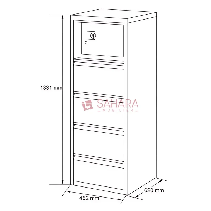 Classeur Métallique 4 portes Réf C0307