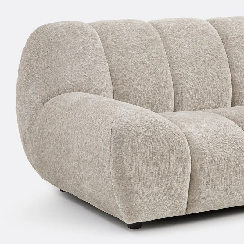 Canapé angle droit LA REDOUTE NURIA 4 places velours taupe