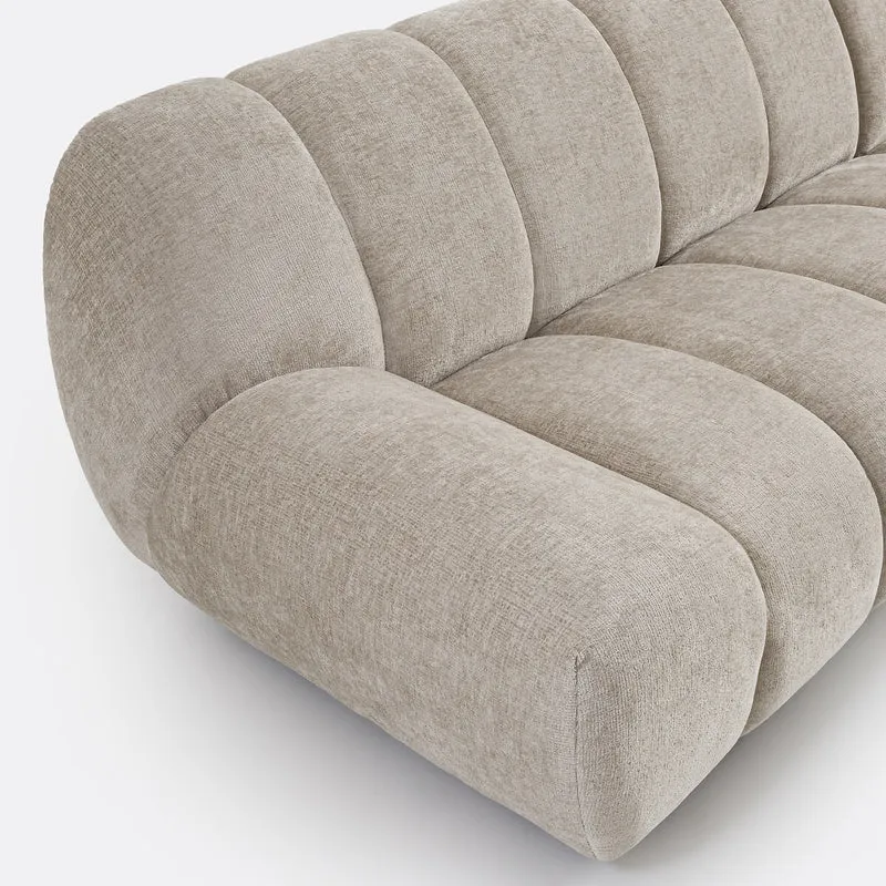 Canapé angle droit LA REDOUTE NURIA 4 places velours taupe