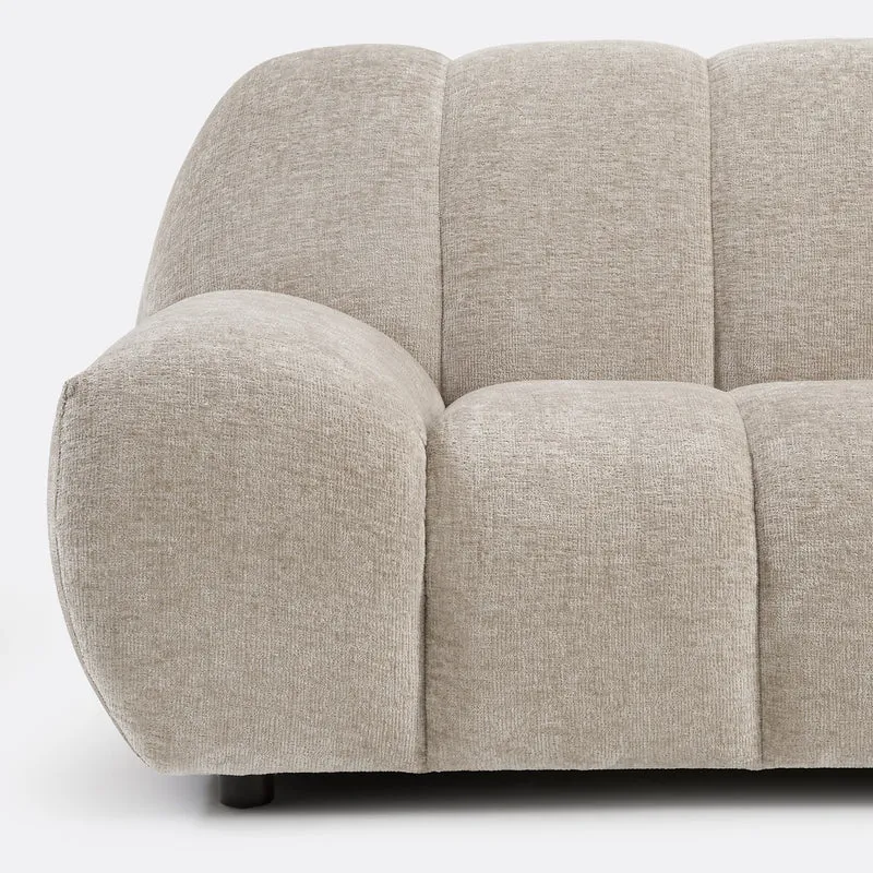 Canapé angle droit LA REDOUTE NURIA 4 places velours taupe
