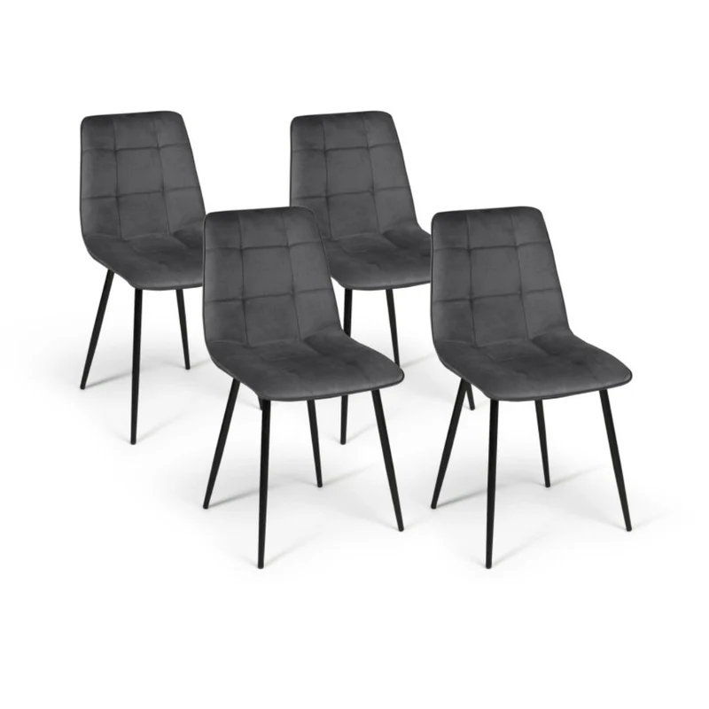 Lot de 6 chaises Linda Gris anthracite