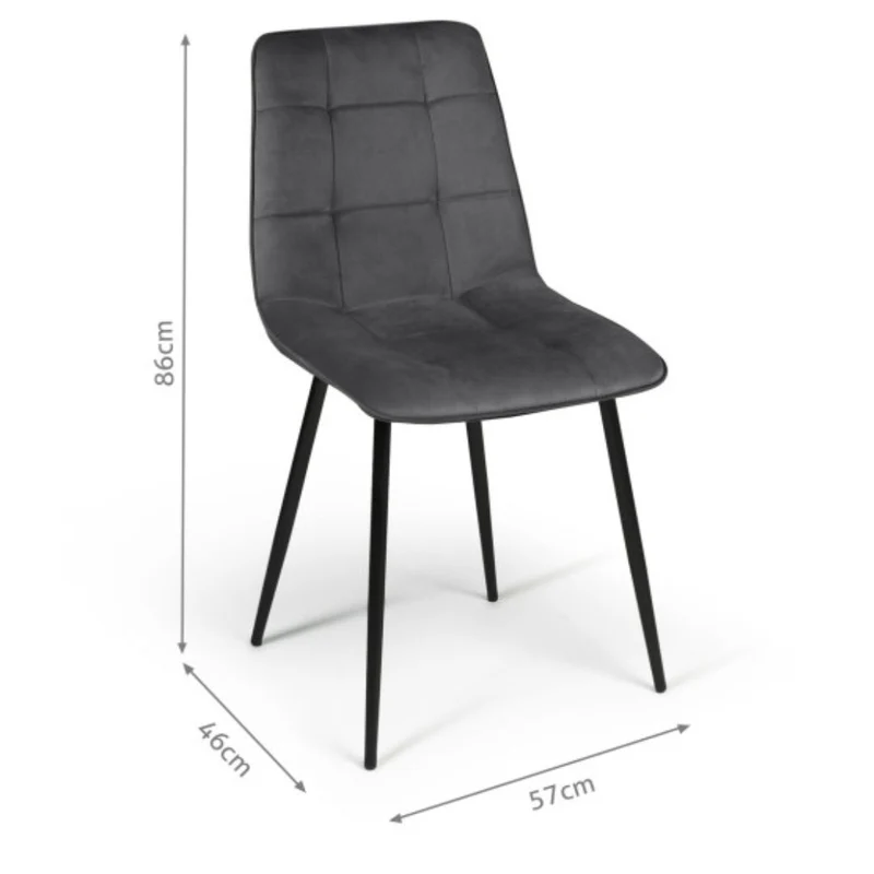 Lot de 6 chaises Linda Gris anthracite