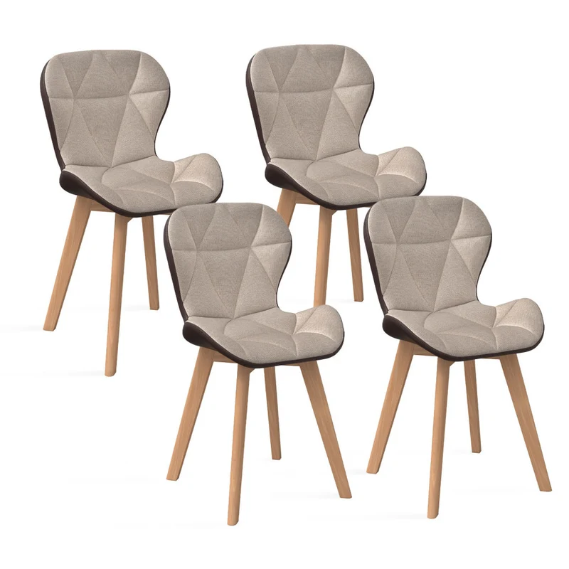 Lot de 2 chaises Gladys taupe et marron