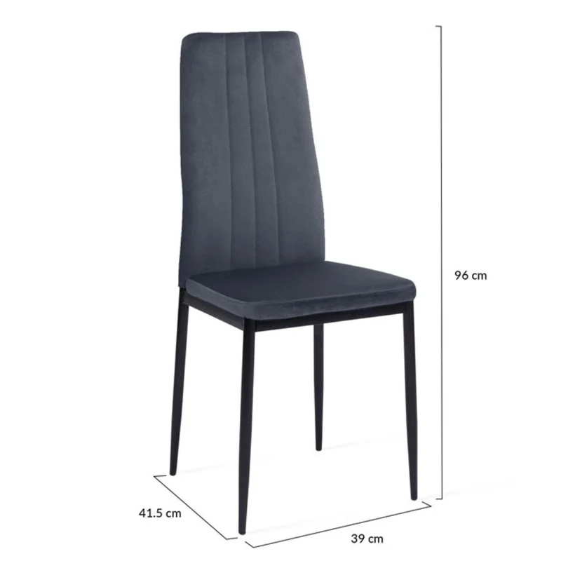 Lot de 6 chaises Jade Gris foncé
