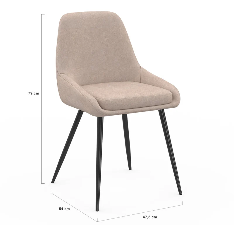 Lot de 2 chaises Ornella taupe