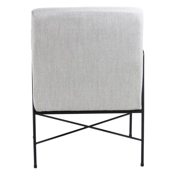 Fauteuil chevron gris pieds métal