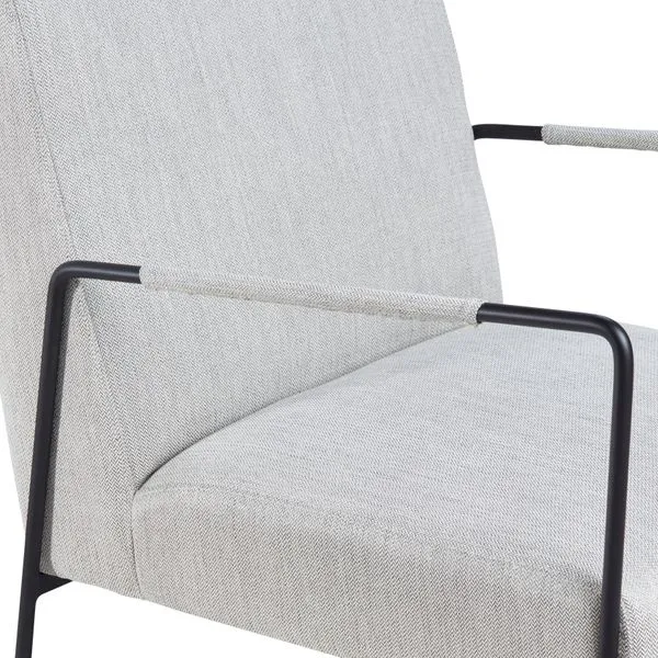 Fauteuil chevron gris pieds métal