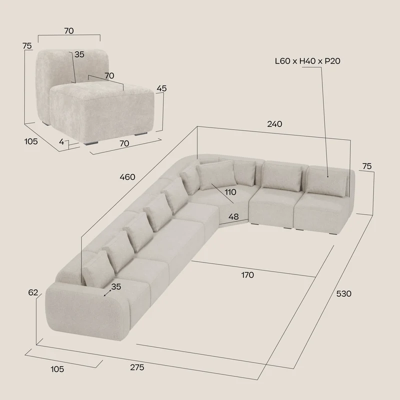 BonBon Édition Grande Fratello - canapé modulable d’angle et composable en exclusivité GF