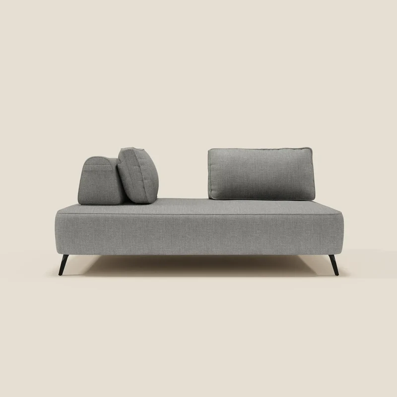 Volta Canapé modulable avec dossiers amovibles en tissu chenillé T06 gris