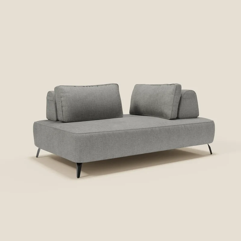 Volta Canapé modulable avec dossiers amovibles en tissu chenillé T06 gris