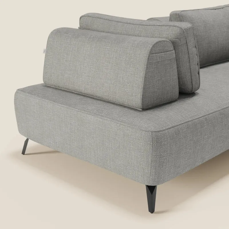 Volta Canapé modulable avec dossiers amovibles en tissu chenillé T06 gris