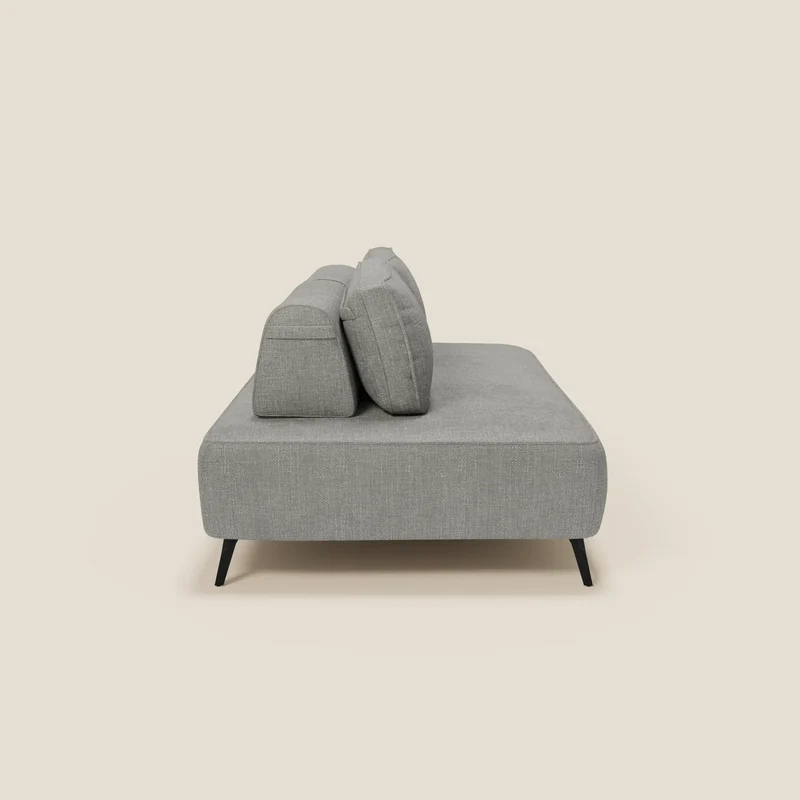 Volta Canapé modulable avec dossiers amovibles en tissu chenillé T06 gris