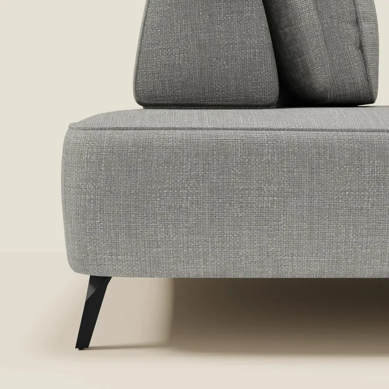 Volta Canapé modulable avec dossiers amovibles en tissu chenillé T06 gris