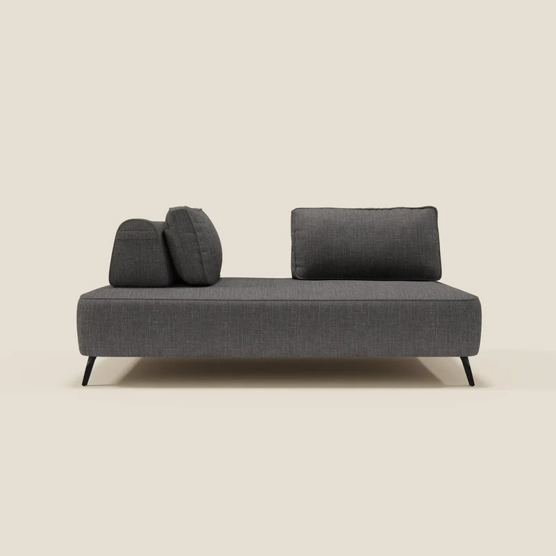 Volta Canapé modulable avec dossiers amovibles en tissu chenillé T06 anthracite
